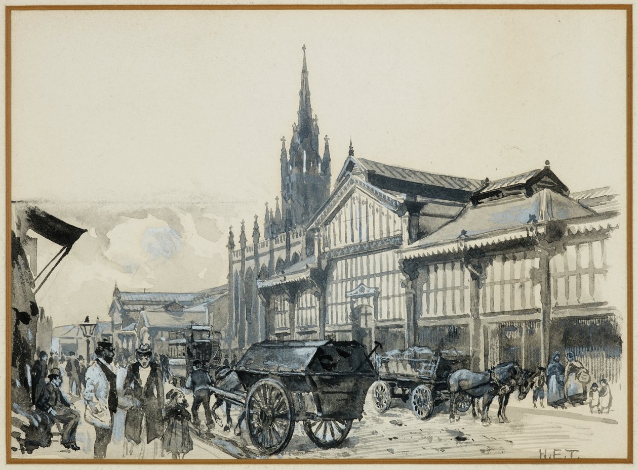 Campfield piac és a Szent Máté-templom alkotó: Henry Edward Tidmarsh