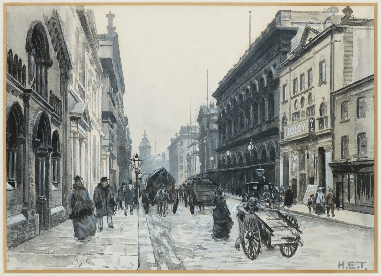 Péter utca, a Szabadkereskedelmi Csarnok alkotó: Henry Edward Tidmarsh