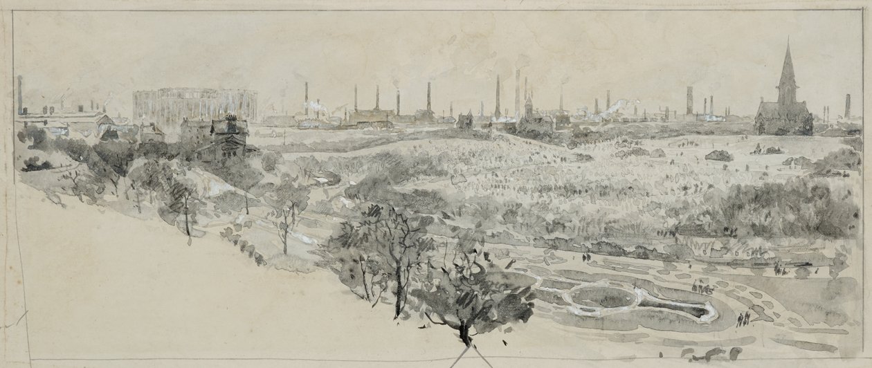 A Phillips Park temető és a Bradford Road Gas Works alkotó: Henry Edward Tidmarsh