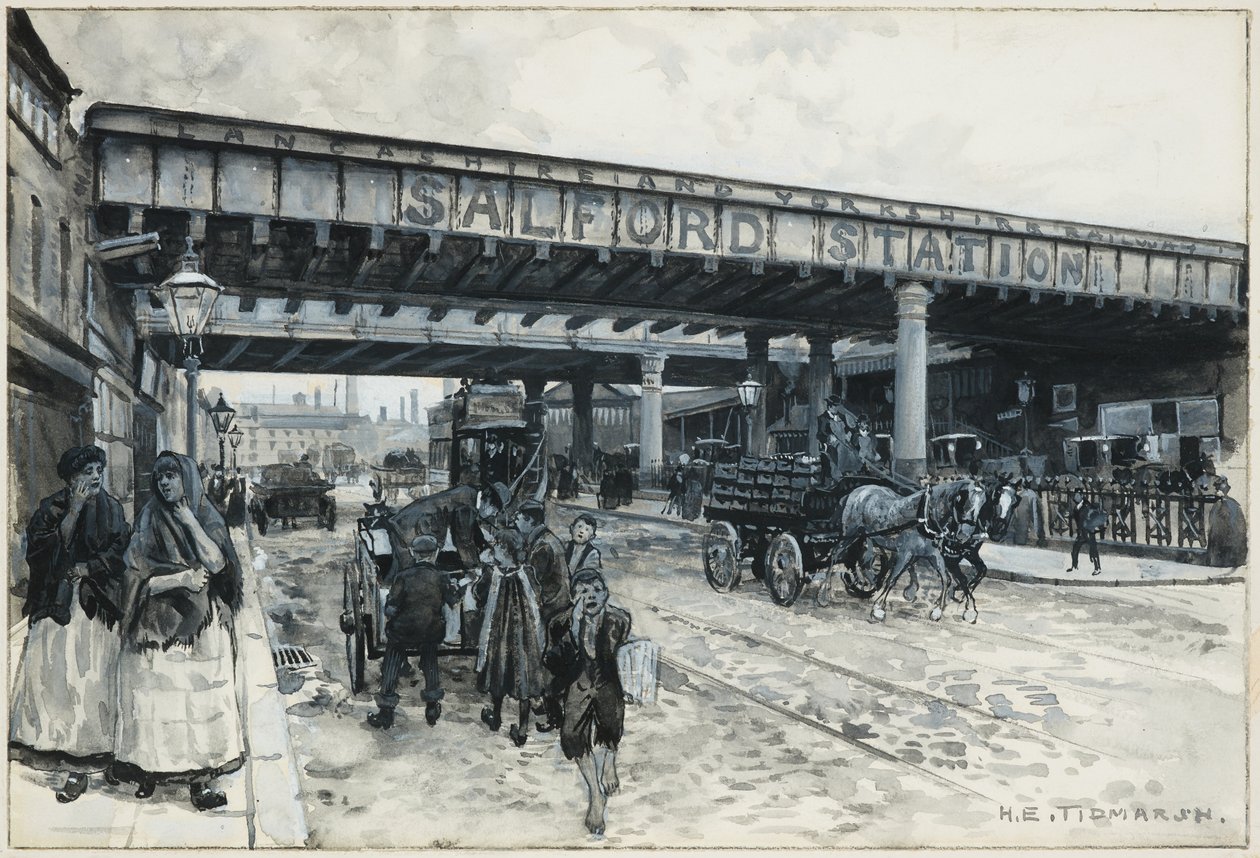 Salford pályaudvar, New Bailey Street alkotó: Henry Edward Tidmarsh