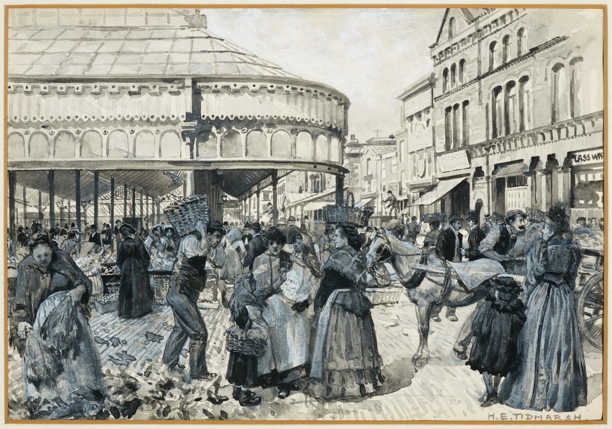 Smithfield Market az Oak Streetről alkotó: Henry Edward Tidmarsh