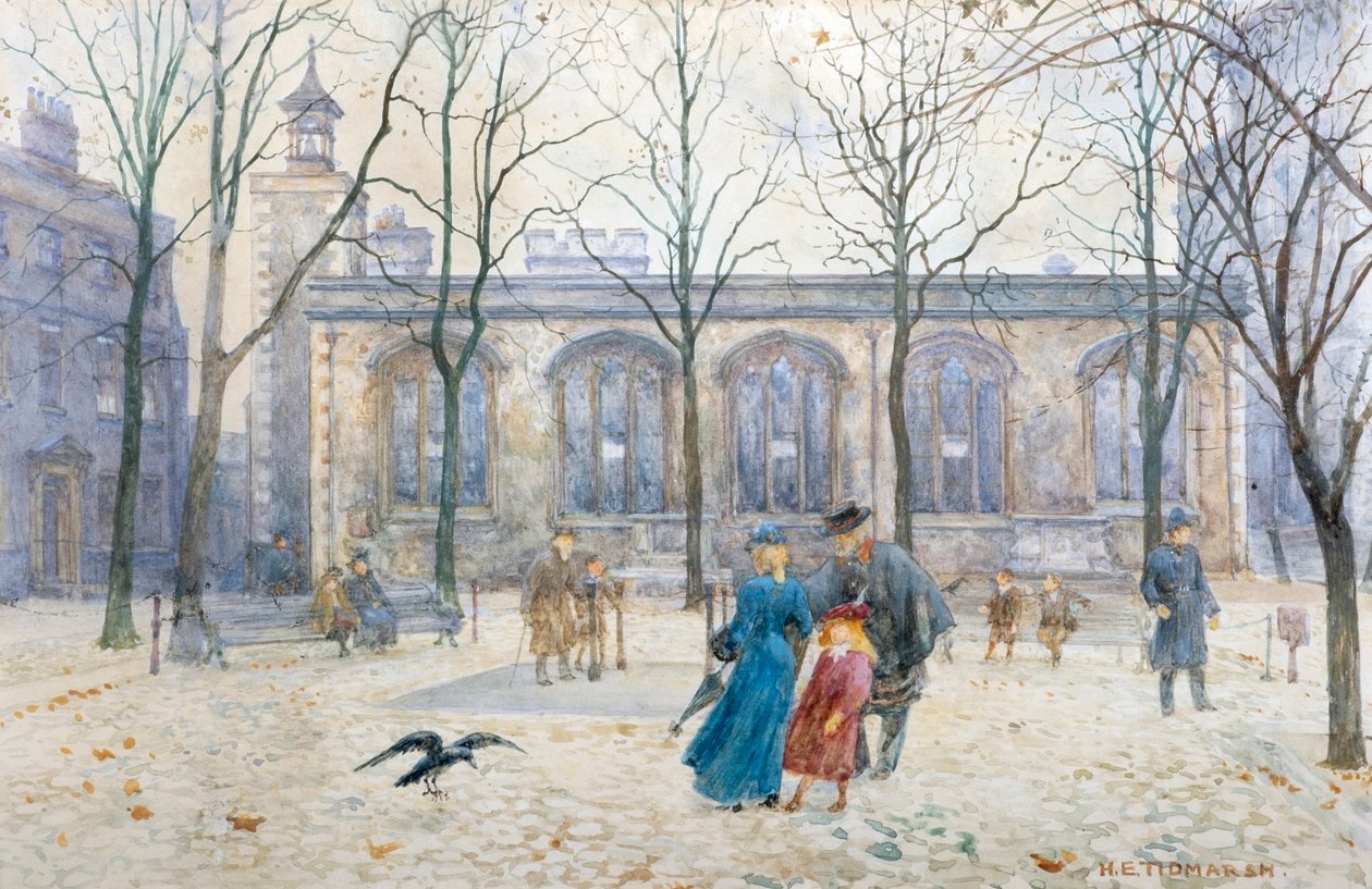 A templom hollója, Tower of London (akvarell) alkotó: Henry Edward Tidmarsh