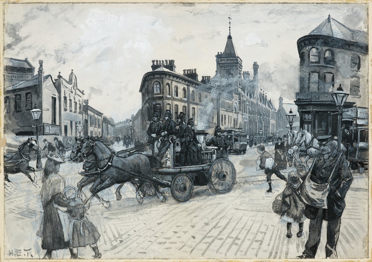 The Junction, Hulme : A Call to a Fire alkotó: Henry Edward Tidmarsh