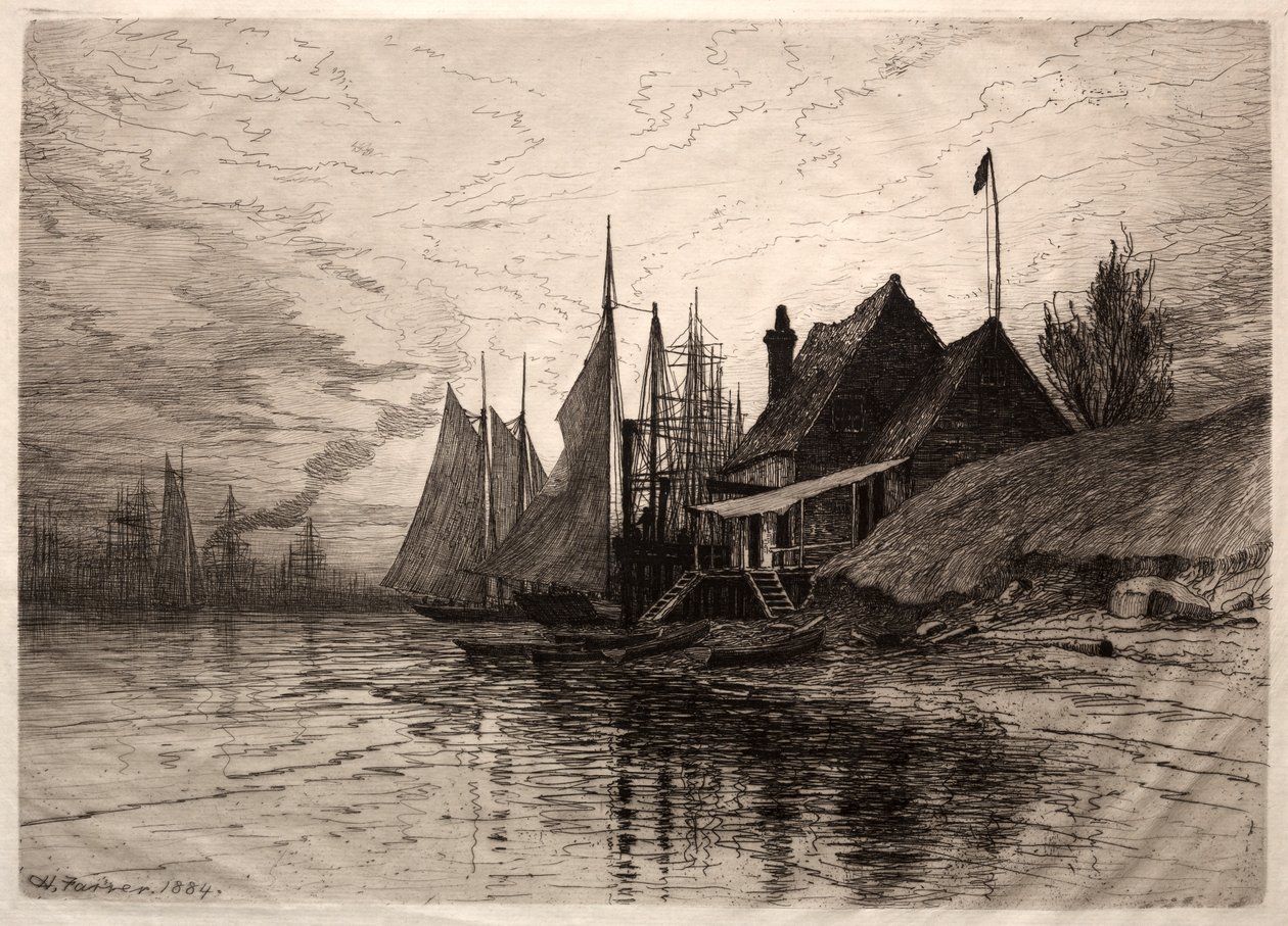 Este, New York kikötője alkotó: Henry Farrer
