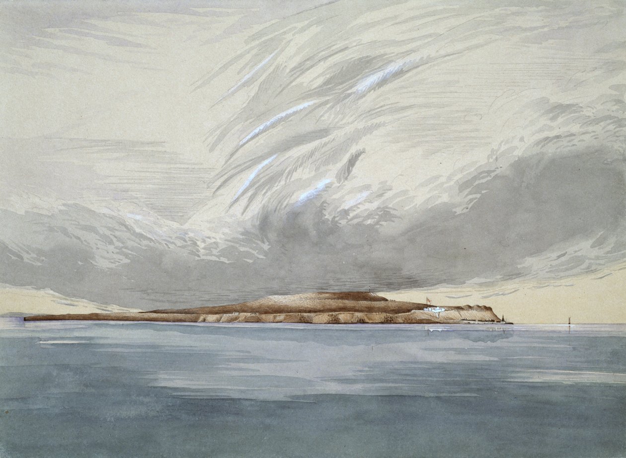 Mackinaw erődje és szigete, 1842. október (wc papíron) alkotó: Henry Francis Ainslie