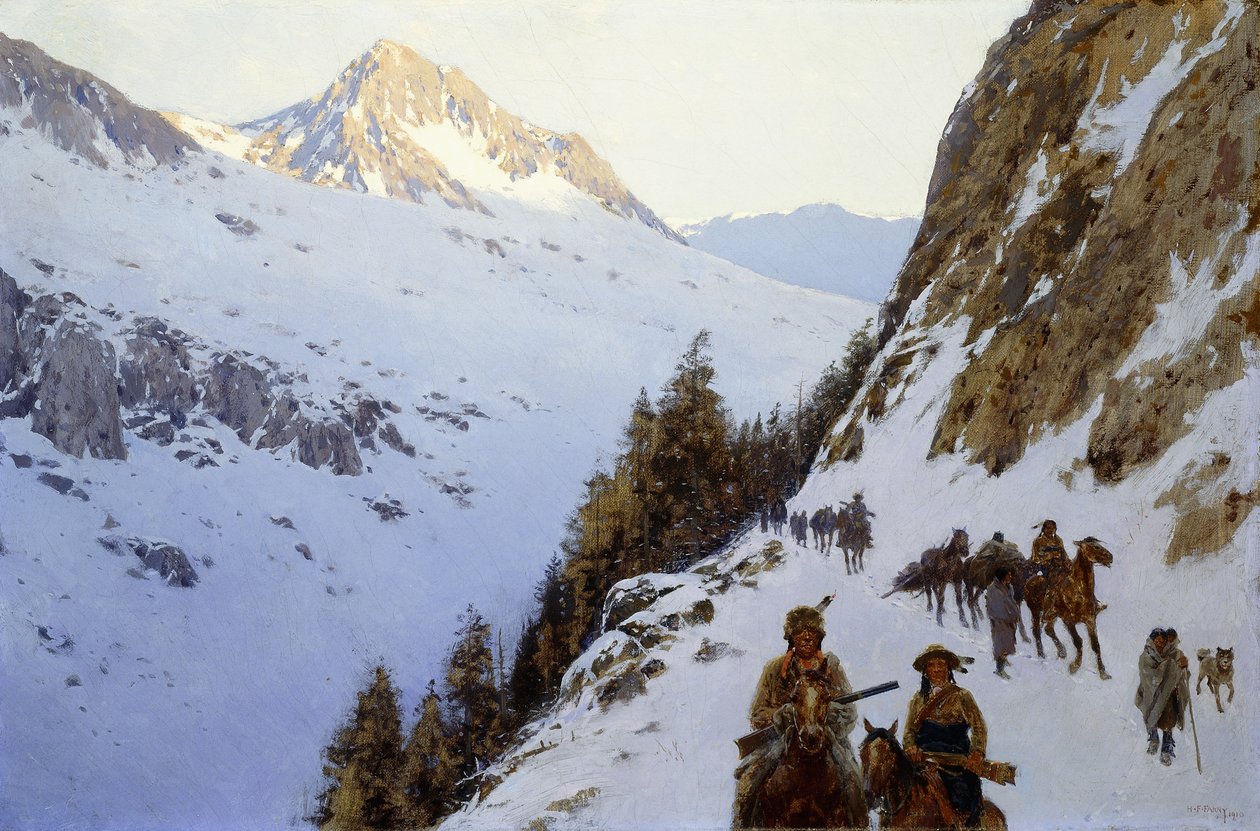 Az ösvény a hágó felett, 1910 alkotó: Henry Francois Farny