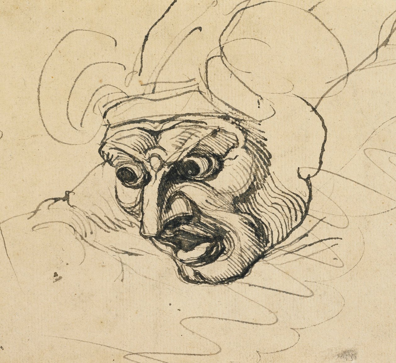 Egy fenyegető fej, alkotó: Johann Heinrich Füssli