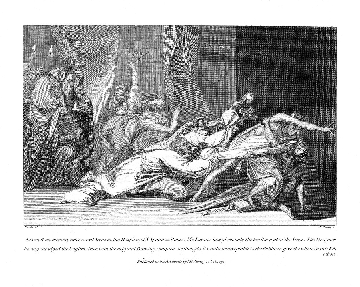 Kísérlet a gonosz szellemek kiűzésére, akik megszálltak egy beteget a San Spirito Kórházban, Rómában, 1792 alkotó: Johann Heinrich Füssli