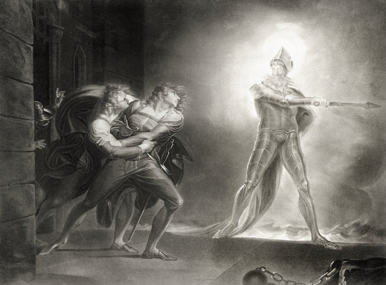 Hamlet, I. felvonás, IV. jelenet, William Shakespeare (1564-1616), vésette Robert Thew (1758-1802) alkotó: Johann Heinrich Füssli