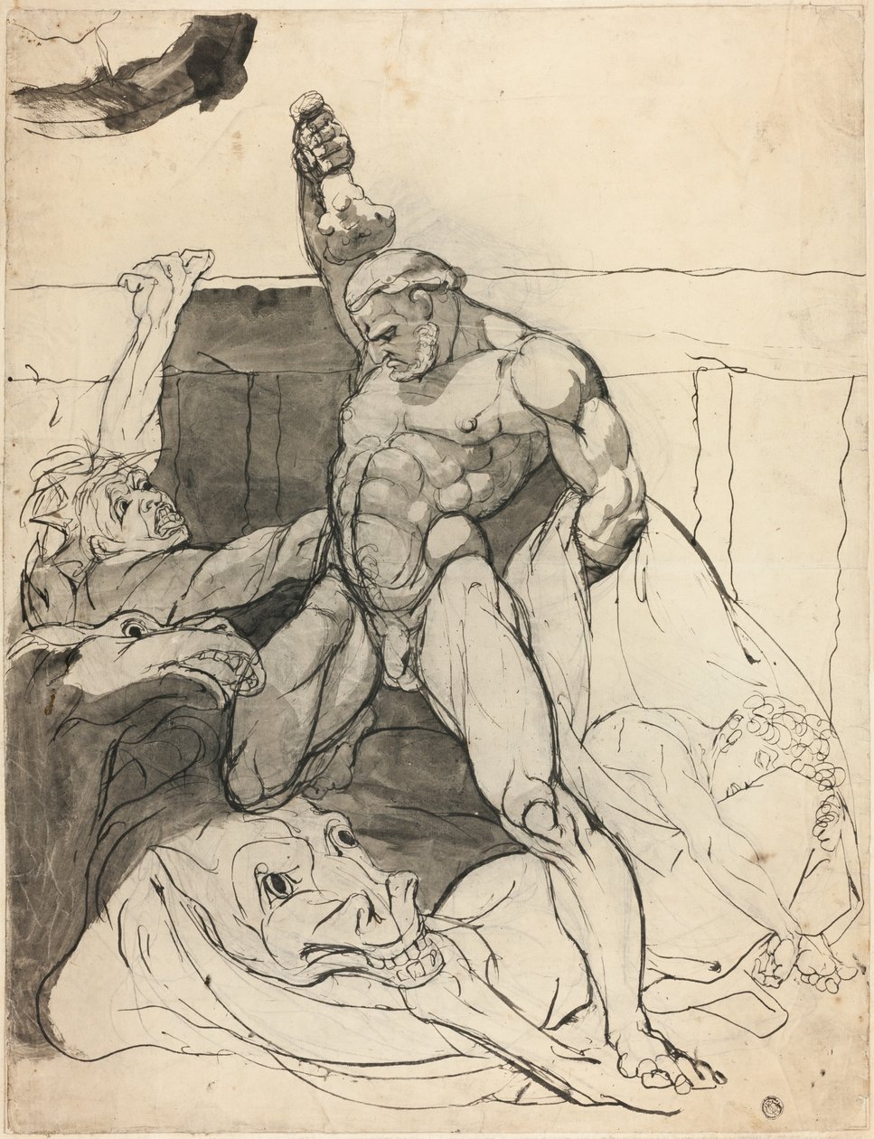 Herkules megöli Diomédész kancáit alkotó: Johann Heinrich Füssli