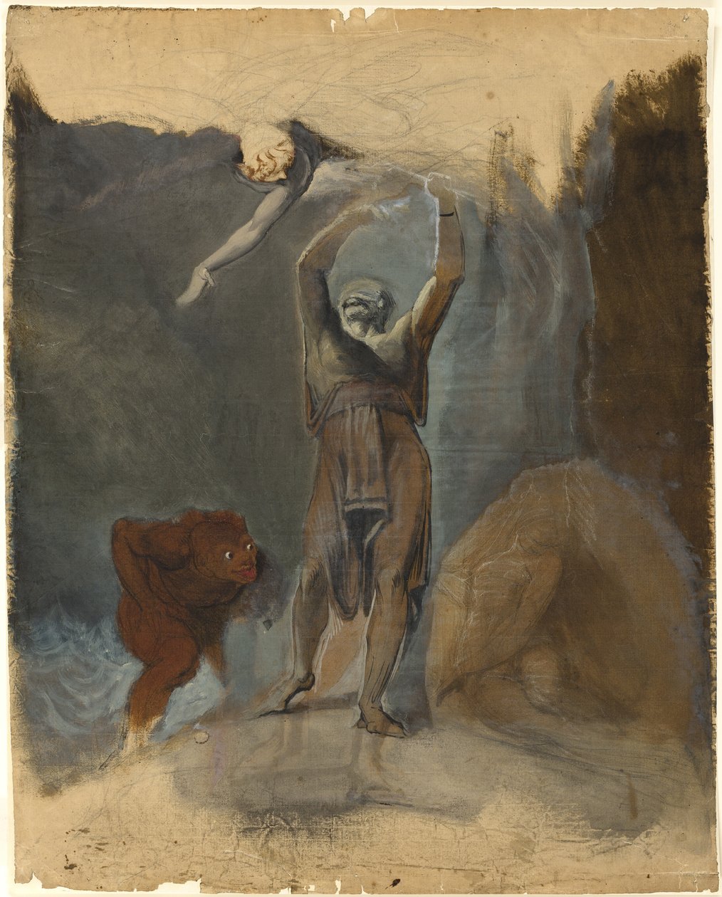Prospero, Miranda, Caliban és Ariel alkotó: Johann Heinrich Füssli