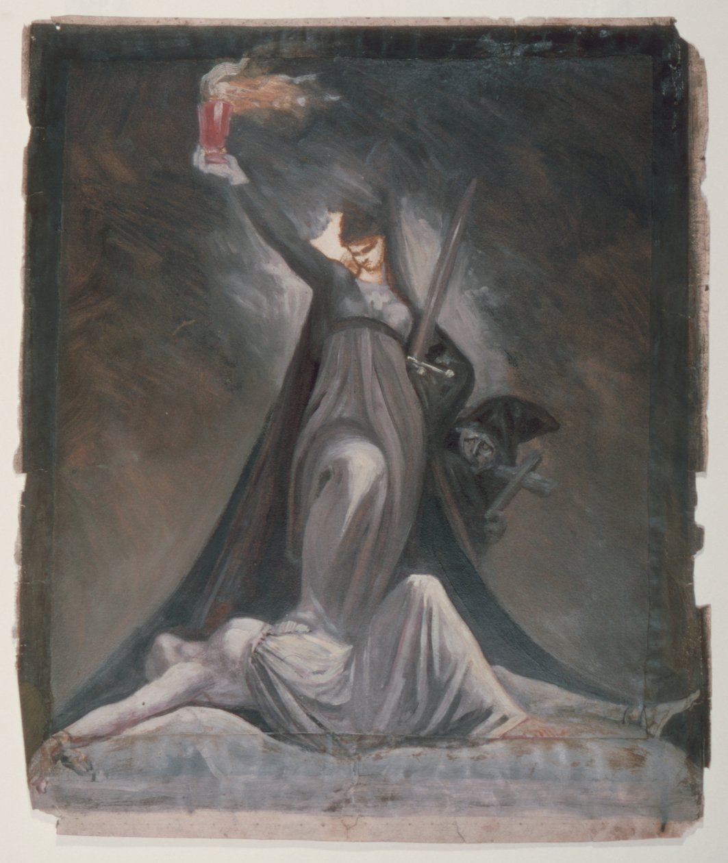 Tanulmány az inkvizíció számára, illusztráció a Columbiadhoz alkotó: Johann Heinrich Füssli