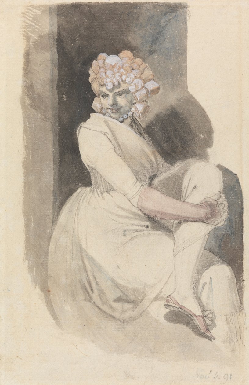 Tanulmány egy ülő nőről alkotó: Johann Heinrich Füssli