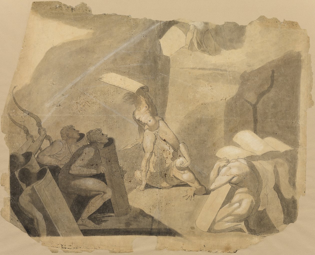 A titánok megrohamozzák az Olimposzt alkotó: Johann Heinrich Füssli