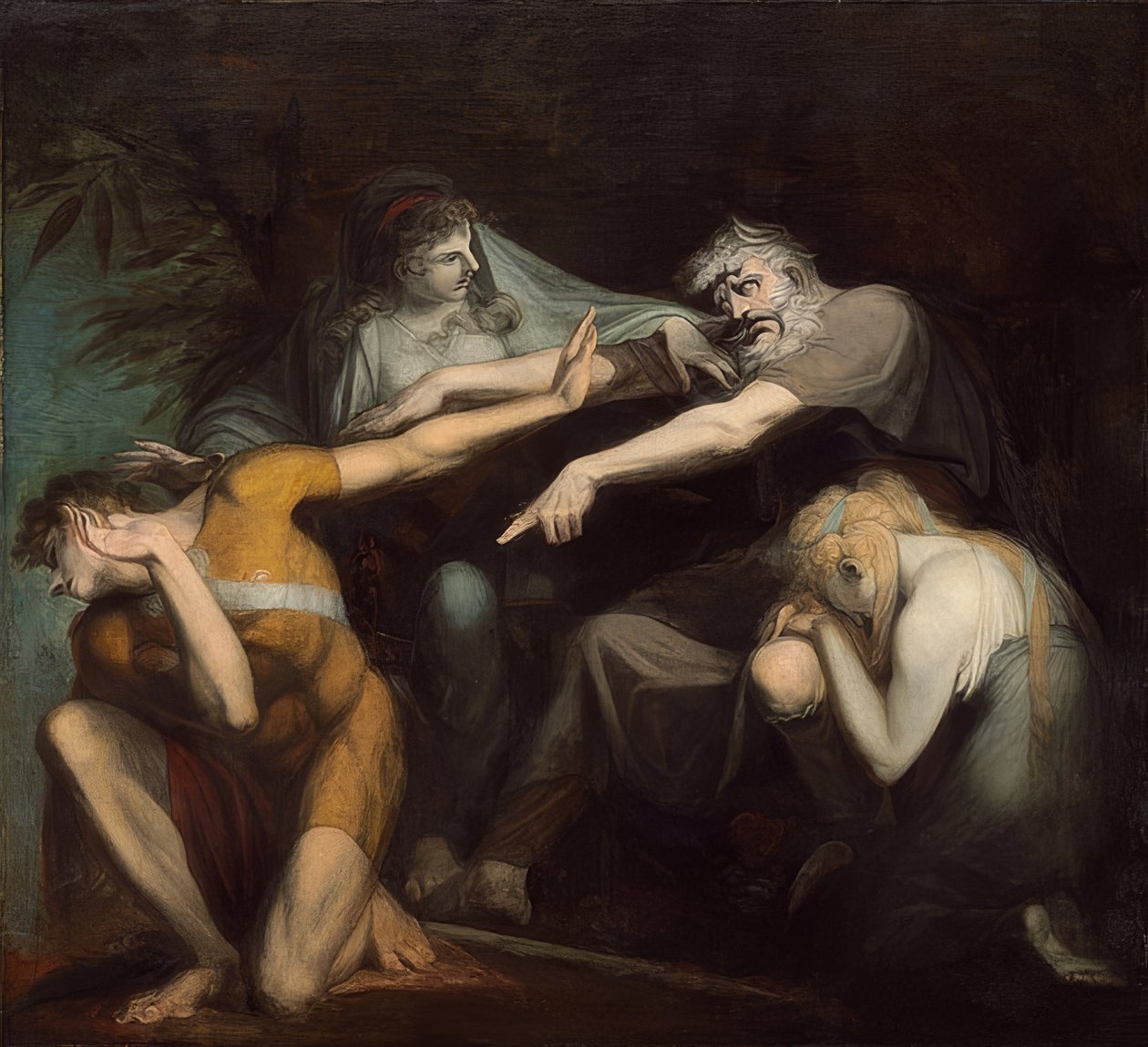 Oidipusz megátkozza fiát, Polyneikest. 1786 alkotó: Johann Heinrich Füssli
