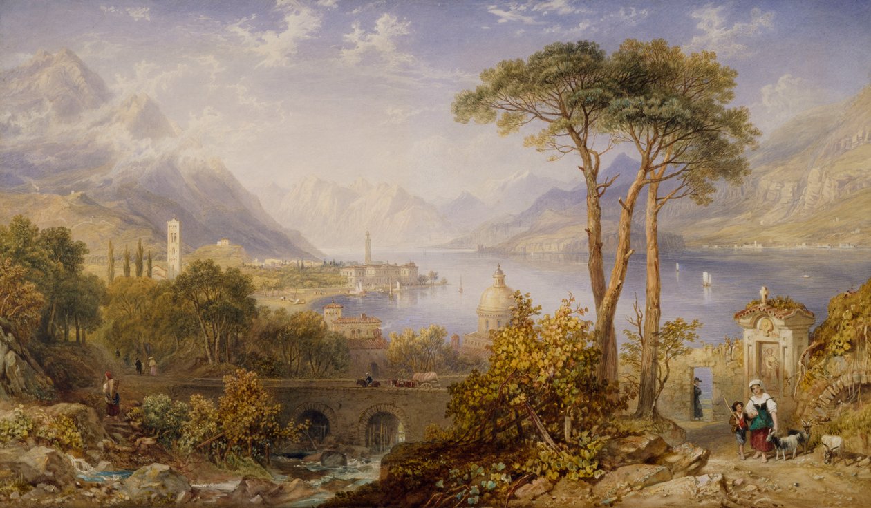 Comói-tó (akvarell papíron) alkotó: Henry Gastineau