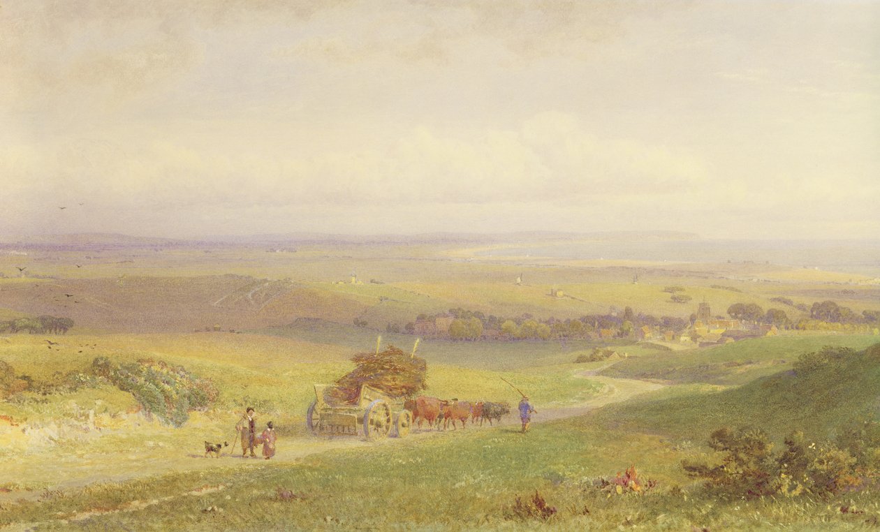 Pevensey Bay, Sussex, 1868 (wc, bc, grafit és papírkaparás) alkotó: Henry George Hine