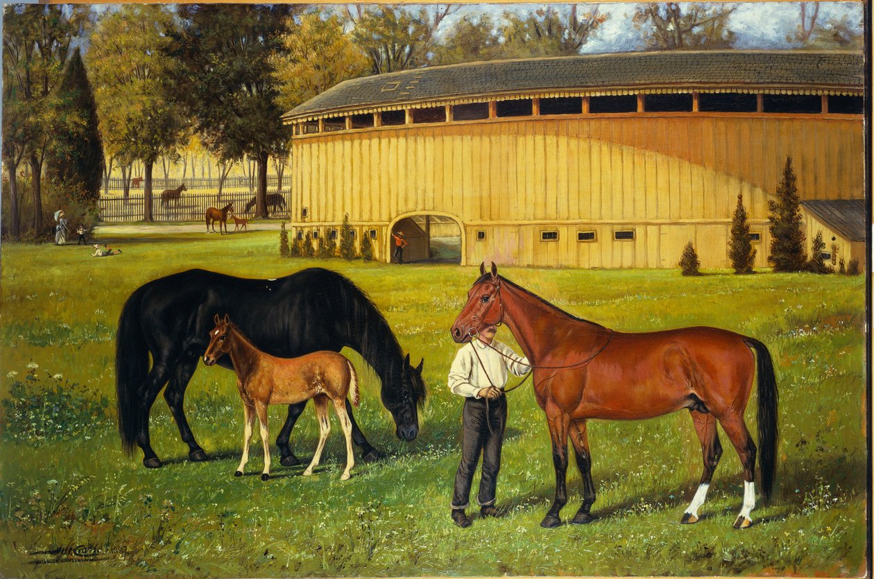 A kiképzőpálya a vásártéren, 1887 alkotó: Henry H. Cross