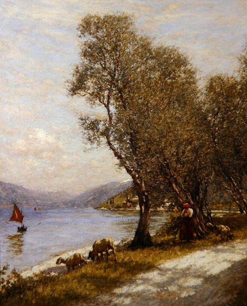 Veronai pásztorlány, Garda-tó (olaj, vászon) alkotó: Henry Herbert La Thangue