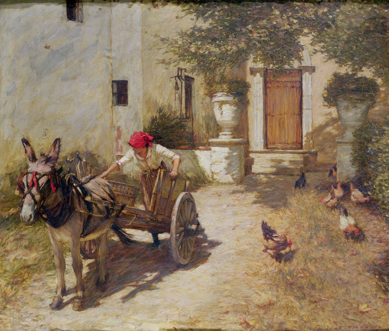 Farm udvari jelenet, 1905 alkotó: Henry Herbert La Thangue