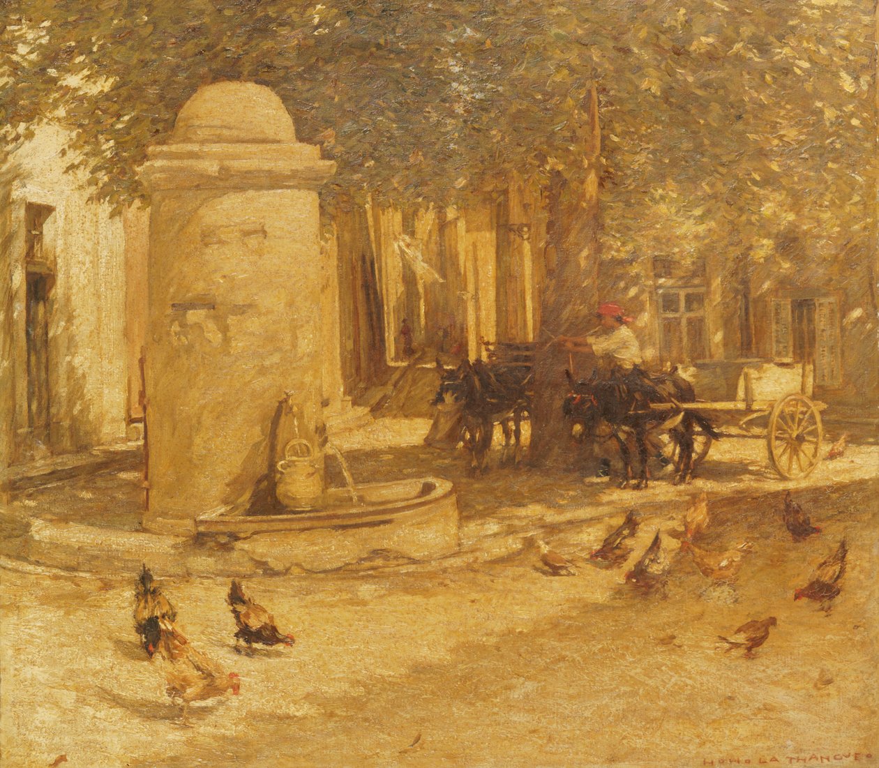 Szökőkút egy provence-i faluban alkotó: Henry Herbert La Thangue