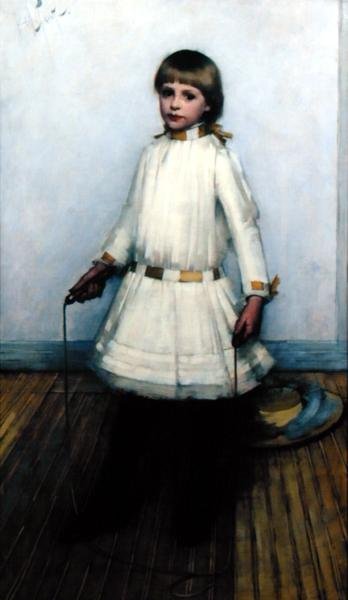 Lány ugrálókötéllel (olaj, vászon) alkotó: Henry Herbert La Thangue