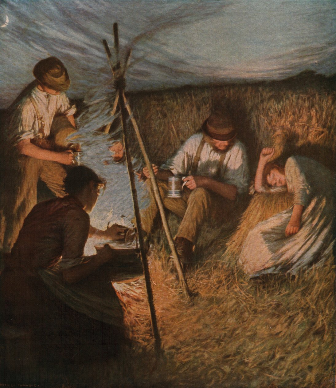 Az aratók vacsorája, 1898, 1930. alkotó: Henry Herbert La Thangue