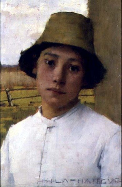 The Young Farmhand, 1885 körül (olaj, panel) alkotó: Henry Herbert La Thangue