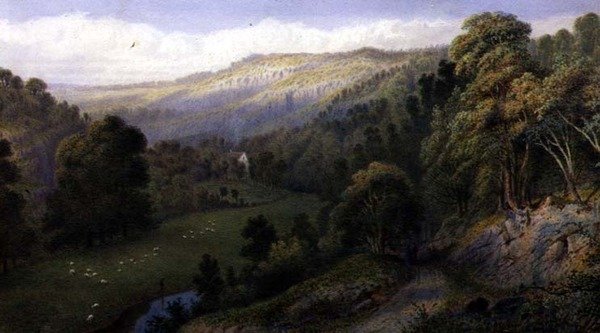 Stapleton Glen (akvarell és gouache papíron) alkotó: Henry Hewitt