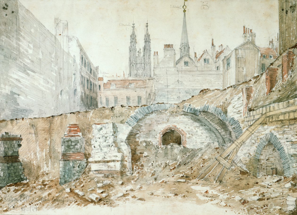 Az 1. század végi-2. századi bazilika részei a londoni Cityben alkotó: Henry Hodge