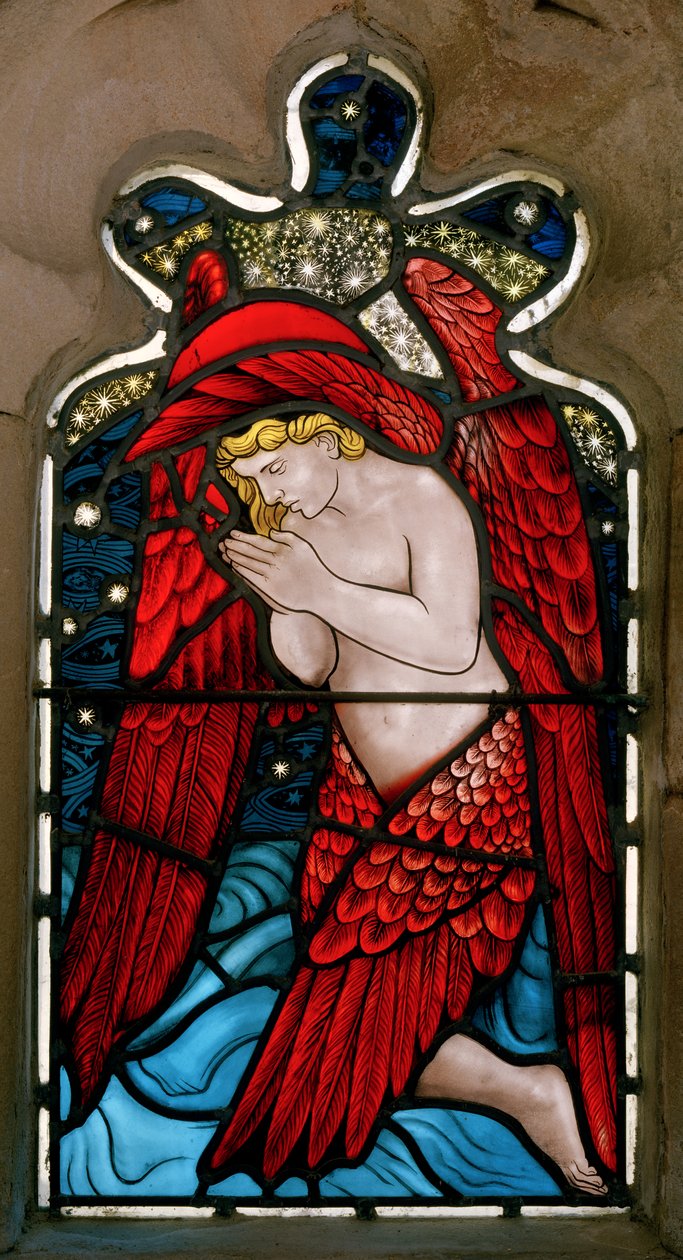Alnwick, St Michael & St Paul, James Powell & Sons, Henry Holiday, Kneeling Angel, 1878 alkotó: Henry Holiday