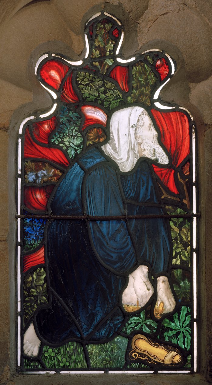 Alnwick, St Michael & St Paul, James Powell & Sons, Henry Holiday, Moses & The Burning Bush, 1878 alkotó: Henry Holiday