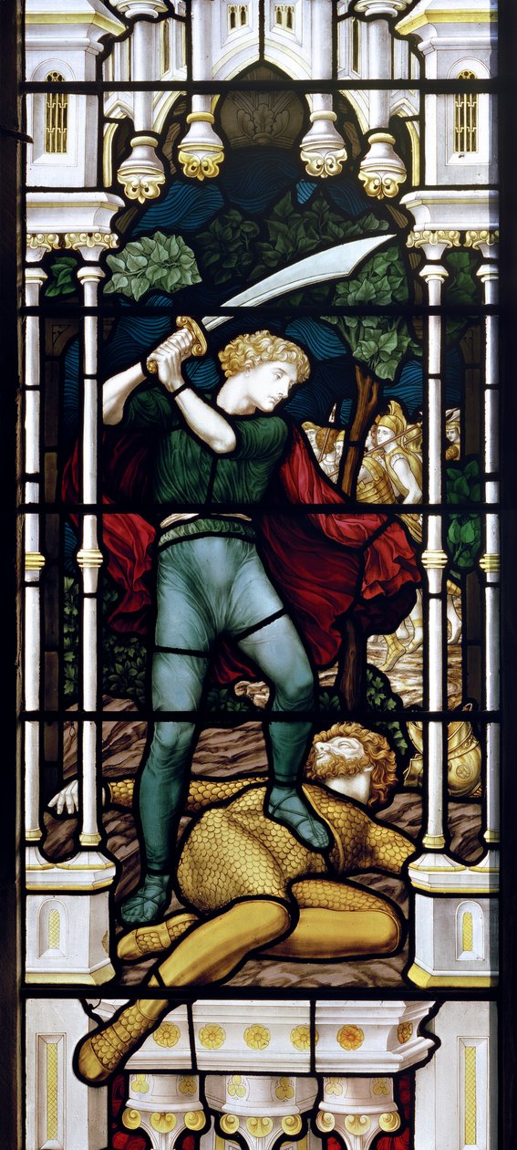 Dávid és Góliát, 1881-83 (ólomüveg) alkotó: Henry Holiday