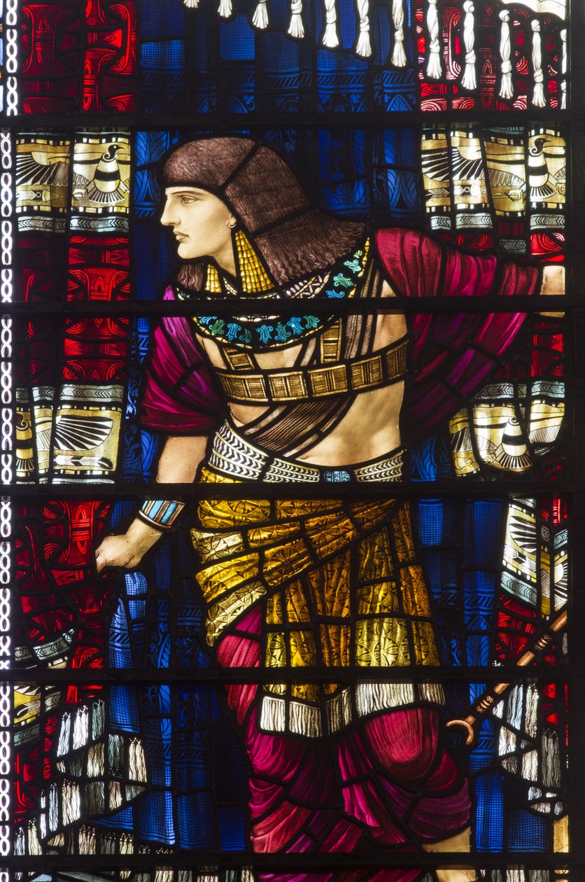 Durham katedrális, Holdy Workshop, Henry Holiday, Mózes elhagyja a fáraó udvarát, részlet, 1895 alkotó: Henry Holiday