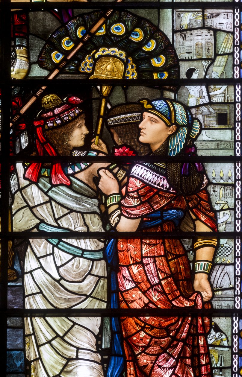 Durham katedrális, Holdy Workshop, Henry Holiday, Mózes elhagyja a fáraó udvarát, részlet, 1895 alkotó: Henry Holiday
