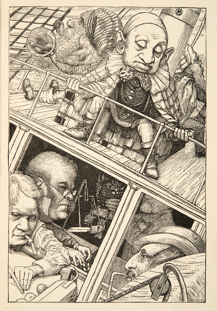 Teljesen elfelejtette a nevét”, a The Hunting of the Snark, An Agony in Eight Fits, Lewis Carroll, kocsma. 1876 alkotó: Henry Holiday