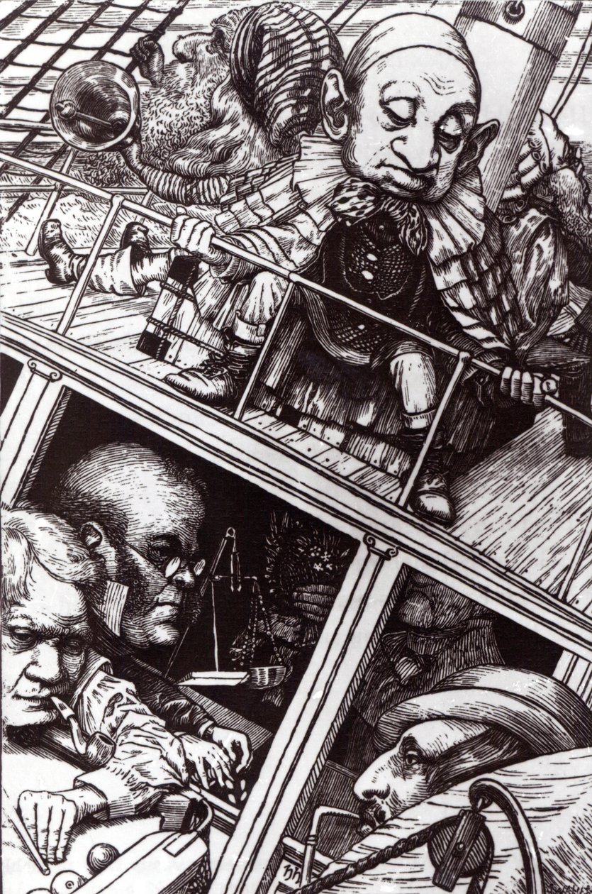 „Teljesen elfelejtette a nevét”, illusztráció Lewis Carroll (1832-98) „The Hunting of the Snark” c. 1896-ból (metszet) (f/w fotó) alkotó: Henry Holiday