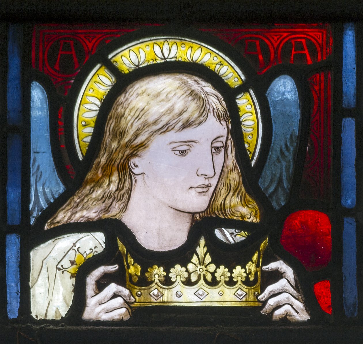 Kirkstall, St Stephen, Heaton Butler & Bayne, Henry Holiday, Head Of A Maiden, 1870 körül alkotó: Henry Holiday