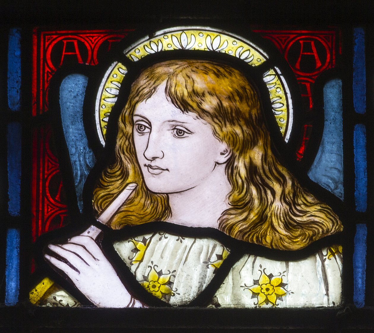Kirkstall, St Stephen, Heaton Butler & Bayne, Henry Holiday, Head Of A Maiden, 1870 körül alkotó: Henry Holiday