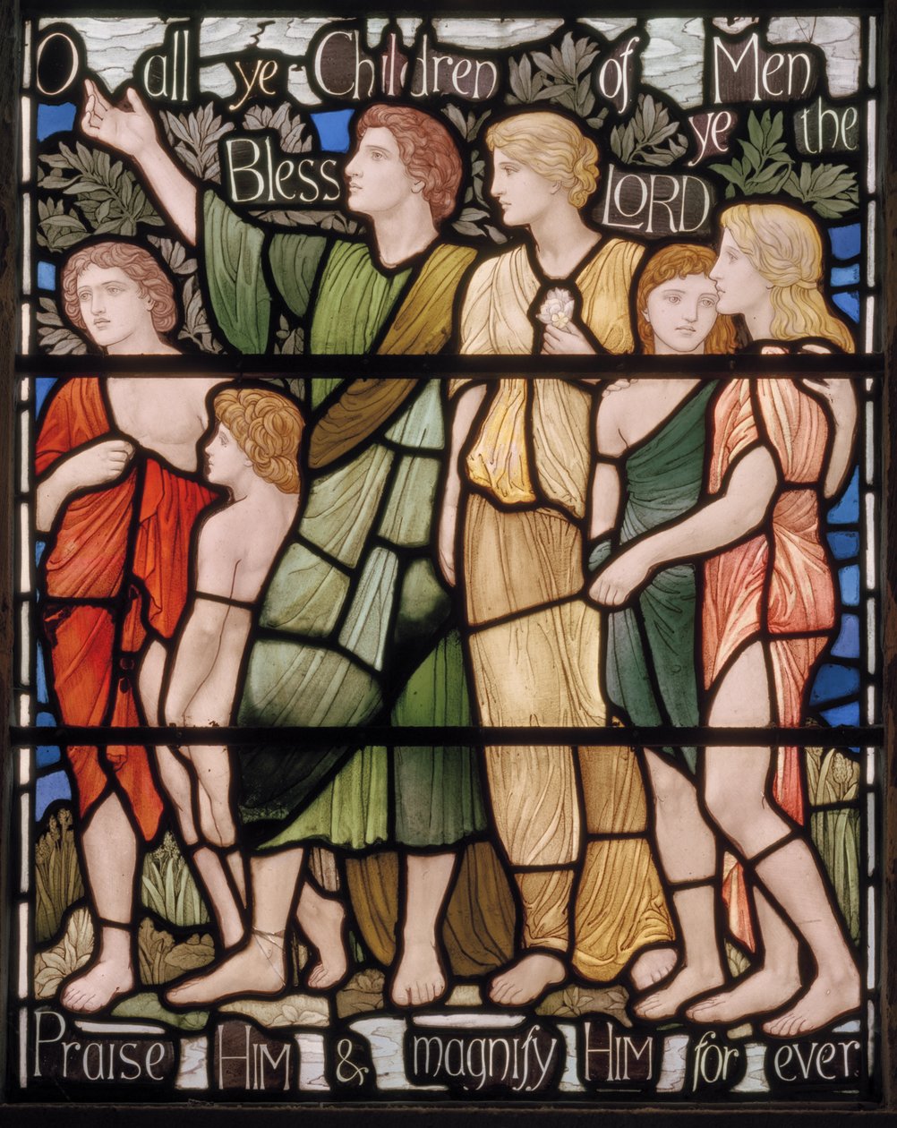 O All Ye Children Of Men, Benedicite ablakrészlet, 1895 körül (festett üveg) alkotó: Henry Holiday
