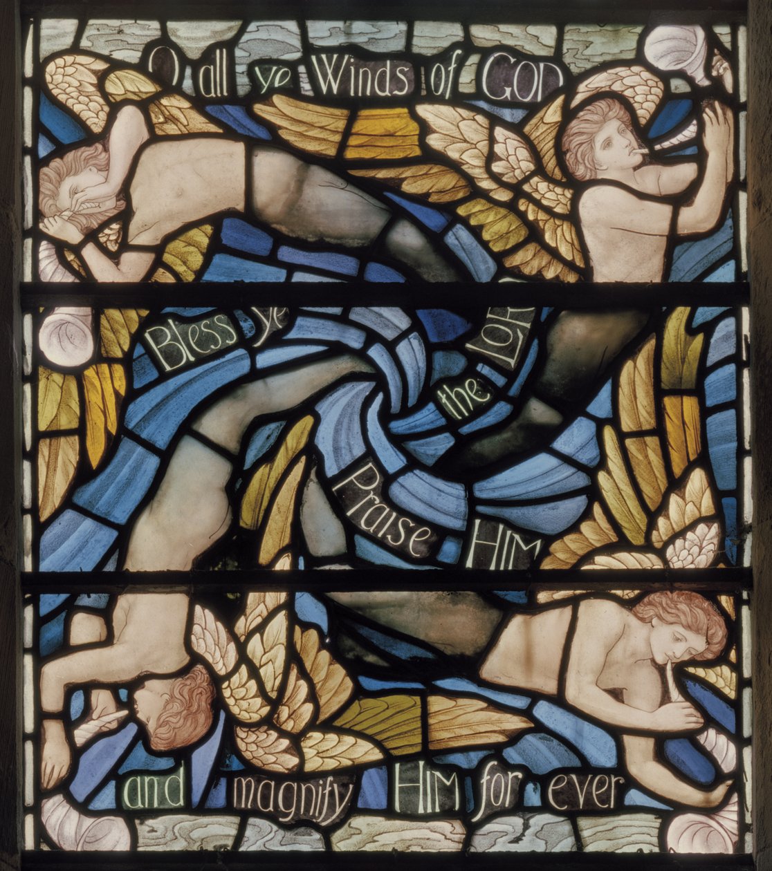 O All Ye Winds Of The Gods, Benedicite ablakrészlet, 1895 körül (ólomüveg) alkotó: Henry Holiday