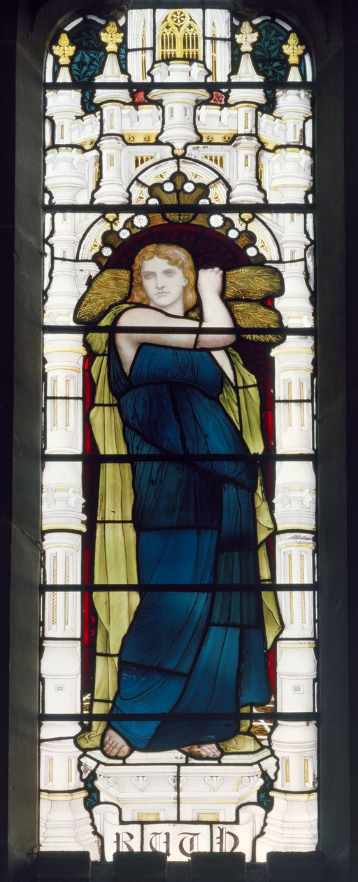 Ruth kukoricával, 1881-83 (ólomüveg) alkotó: Henry Holiday