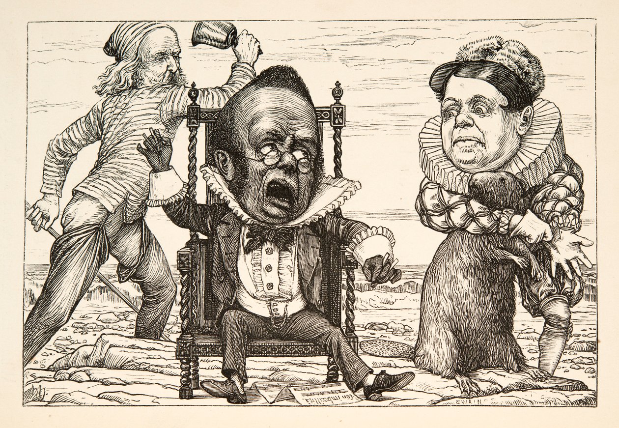 Olyan nagy volt az ijedtsége, hogy a mellényéből fehér kocsma lett. 1876. alkotó: Henry Holiday