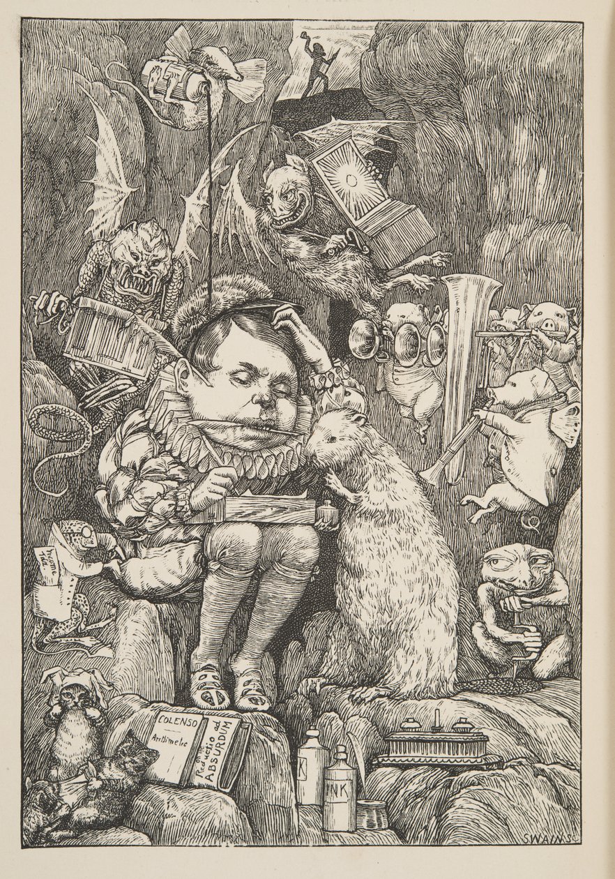 A Hód papírt, portfóliót és tollakat hozott a The Hunting of the Snark, An Agony in Eight Fits, Lewis Carroll kocsmából. 1876 alkotó: Henry Holiday