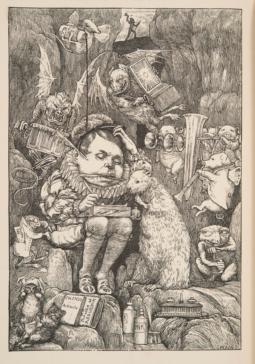 A Hód papírt, tárcát és tollat hozott, kocsmát. 1876. alkotó: Henry Holiday