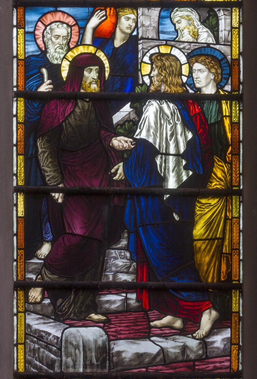 Westminster, St Margaret, James Powell & Sons, Henry Holiday, Christ Leaving the House Of Mary & Martha, 1883 alkotó: Henry Holiday