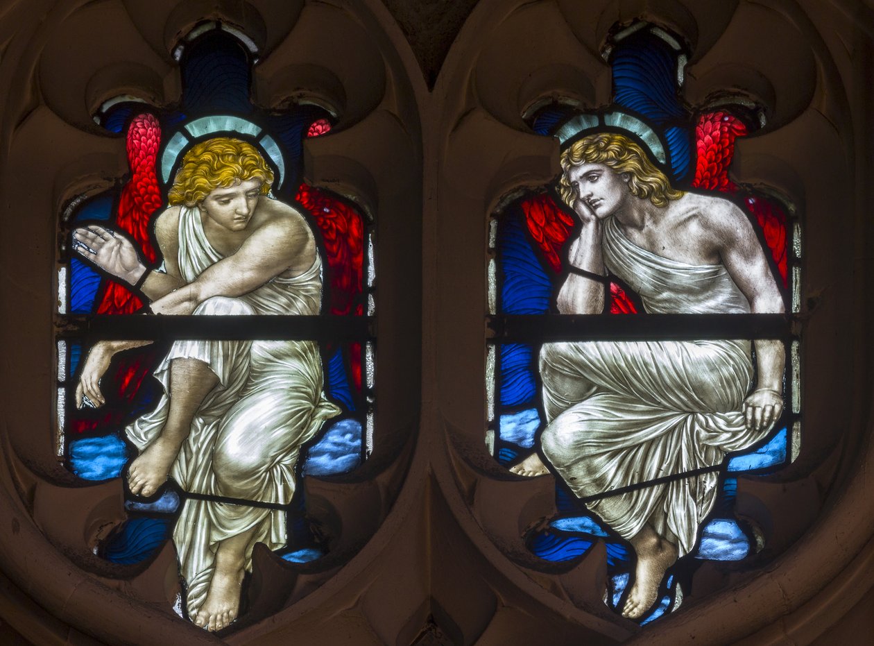 Westminster, St Margaret, James Powell & Sons, Henry Holiday, Tracery Angels, 1883 alkotó: Henry Holiday