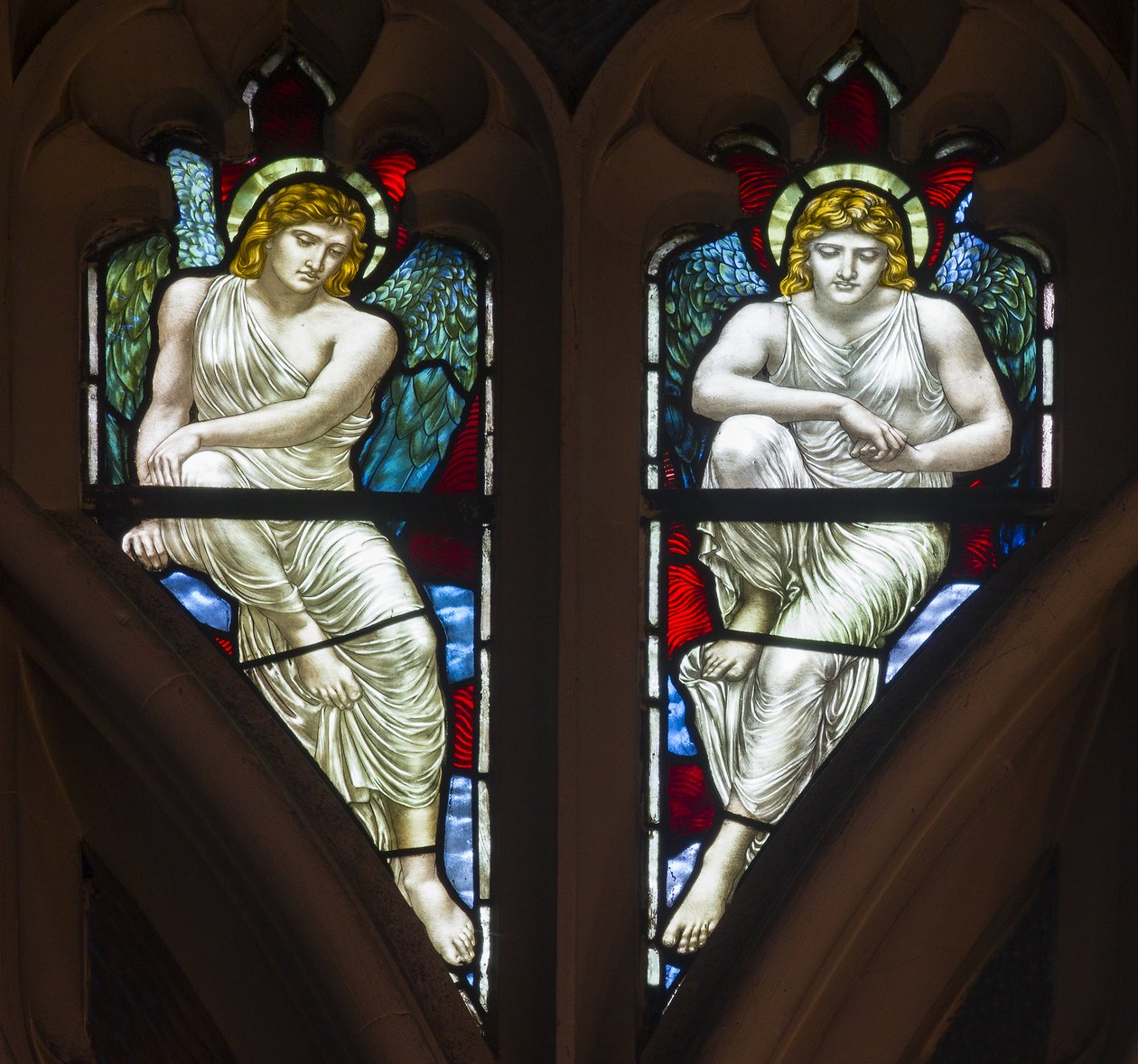 Westminster, St Margaret, James Powell & Sons, Henry Holiday, Tracery Angels, 1883 alkotó: Henry Holiday