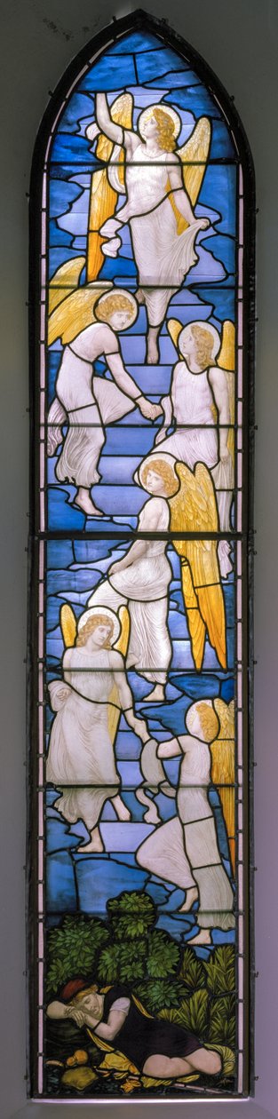 Wolsingham, St Mary & St Stephen, James Powell & Sons, Henry Holiday, Jacobs Ladder, 1881 alkotó: Henry Holiday