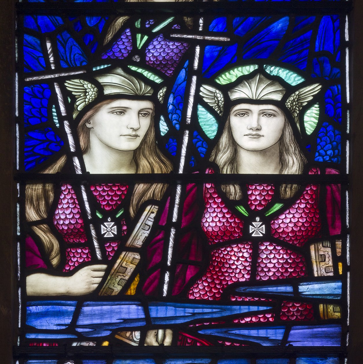 Yeovil, Keresztelő Szent János, Lowndes & Drury, Henry Holiday, Angels In Heaven, 1917-1818 alkotó: Henry Holiday